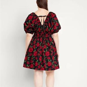 Old Navy Floral Puff-Sleeve Midi Dress